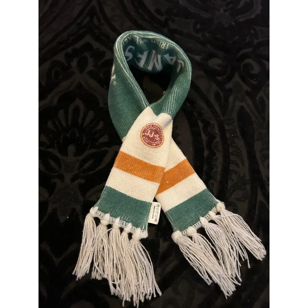 Jameson Irish Whiskey Bottle Scarf Green Cream Orange Bar Promo